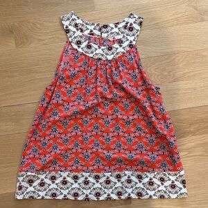 Boden Red and White Floral Tank Top